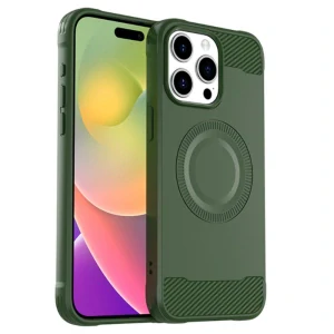 Kryt na iPhone 15 Pro Max gumový (podpora MagSafe) zelený