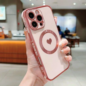 Kryt na iPhone 16 Pro Max Srdiečko s podporou MagSafe ružový