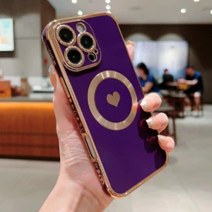 Kryt na iPhone 16 Pro Max Srdiečko s podporou MagSafe fialový