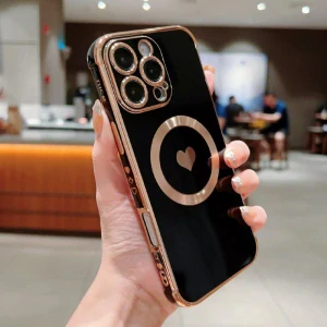 Kryt na iPhone 16 Pro Max Srdiečko s podporou MagSafe čierny