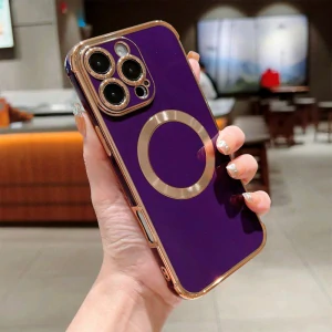 Kryt na iPhone 16 Pro Luxury s podporou MagSafe fialový