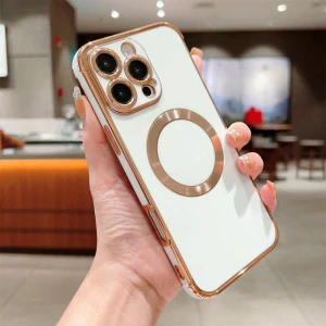 Kryt na iPhone 16 Pro Luxury s podporou MagSafe biely