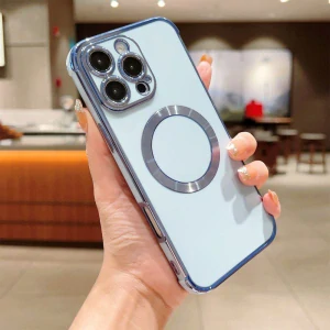 Kryt na iPhone 16 Pro Luxury s podporou MagSafe modrý