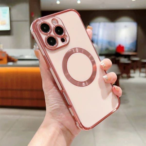 Kryt na iPhone 16 Pro Luxury s podporou MagSafe ružový