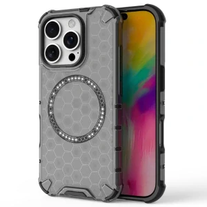 Kryt na iPhone 16 Pro odolný Honeycomb s podporou MagSafe čierny