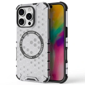 Kryt na iPhone 16 Pro odolný Honeycomb s podporou MagSafe číry