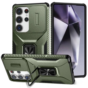 Kryt na Samsung Galaxy S25 Ultra odolný s krytkou na fotoaparát zelený