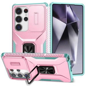 Kryt na Samsung Galaxy S25 Ultra odolný s krytkou na fotoaparát ružový