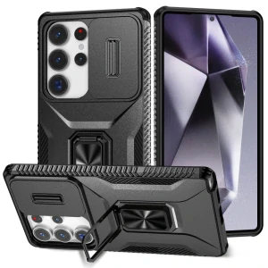 Kryt na Samsung Galaxy S25 Ultra odolný s krytkou na fotoaparát čierny