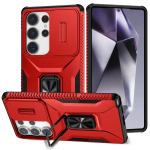 Kryt na Samsung Galaxy S25 Ultra odolný s krytkou na fotoaparát červený