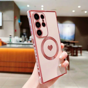 Kryt na Samsung Galaxy S25 Ultra Srdiečko s podporou MagSafe ružový