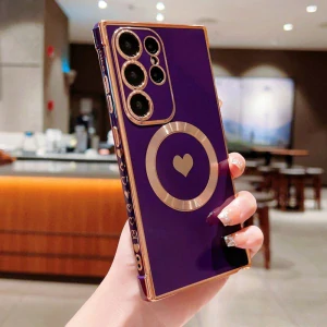Kryt na Samsung Galaxy S25 Ultra Srdiečko s podporou MagSafe fialový