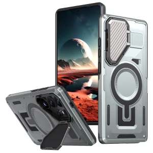 Kryt na Samsung Galaxy S25 Ultra s krytkou na fotoaparát strieborný