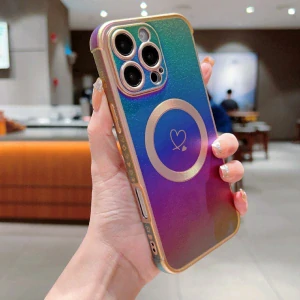 Kryt na iPhone 16 Pro Luxury s podporou MagSafe dúhový