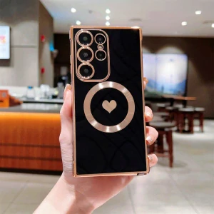 Kryt na Samsung Galaxy S23 Ultra Srdiečko s podporou MagSafe čierny