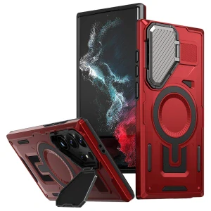 Kryt na Samsung Galaxy S23 Ultra s krytom na fotoaparát červený