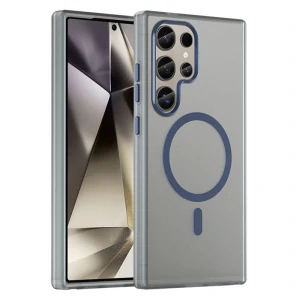 Kryt na Samsung Galaxy S23 Ultra gumový Magnetic (podpora MagSafe) tmavomodrý