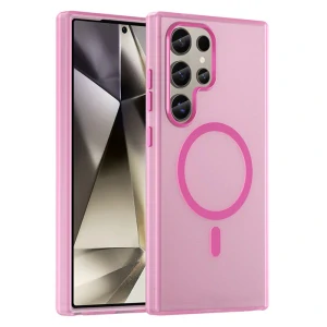 Kryt na Samsung Galaxy S23 Ultra gumový Magnetic (podpora MagSafe) ružový