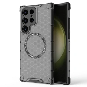 Kryt na Samsung Galaxy S23 Ultra odolný Honeycomb s podporou Magsafe šedý