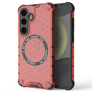 Kryt na Samsung Galaxy S24 odolný Honeycomb s podporou Magsafe červený