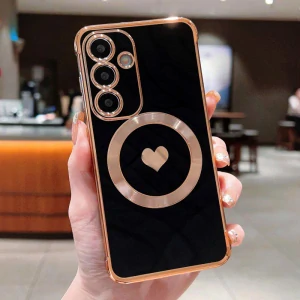 Kryt na Samsung Galaxy S24 Srdiečko s podporou MagSafe čierny