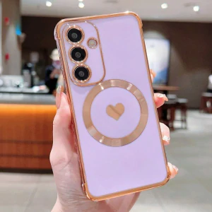 Kryt na Samsung Galaxy S24 Srdiečko s podporou MagSafe svetlo fialový