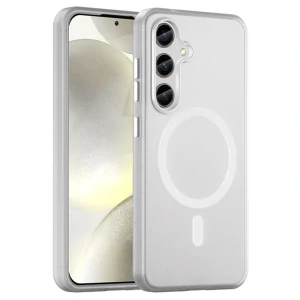 Kryt na Samsung Galaxy S24 gumový Magnetic (podpora MagSafe) biely