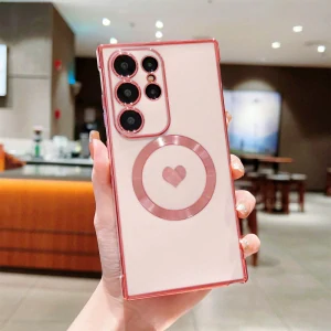 Kryt na Samsung Galaxy S24 Ultra Srdiečko s podporou MagSafe ružový