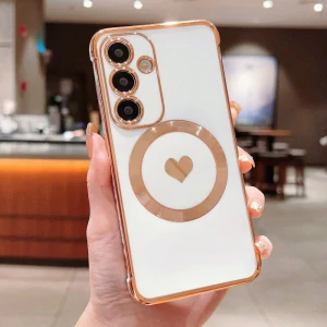 Kryt na Samsung Galaxy S25 Srdiečko s podporou MagSafe biely