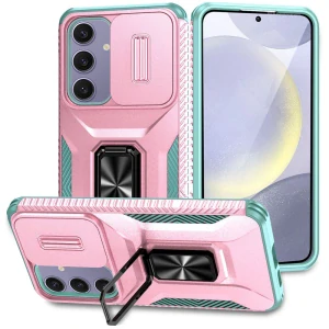 Kryt na Samsung Galaxy S24 FE odolný s krytkou na fotoaparát ružový