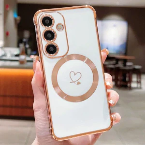 Kryt na Samsung Galaxy S24 FE Srdíčko s podporou MagSafe bílý