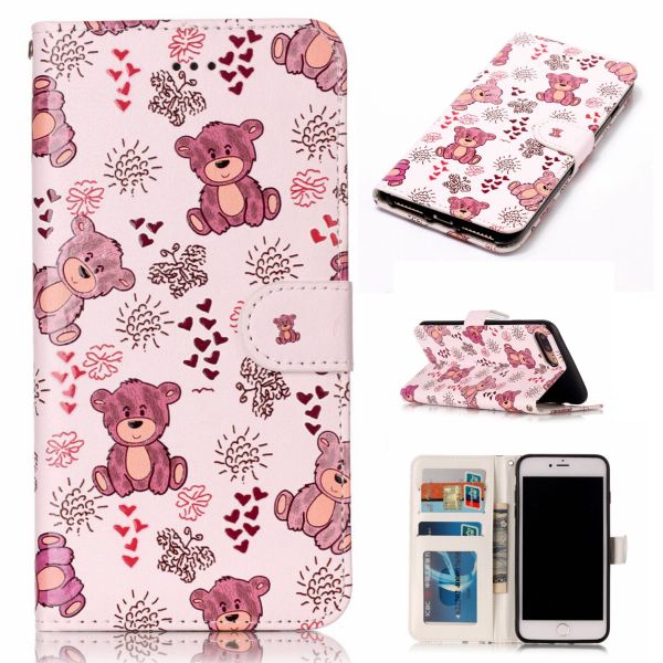 Puzdro na iPhone 7 Plus / 8 Plus Medvedík ružové