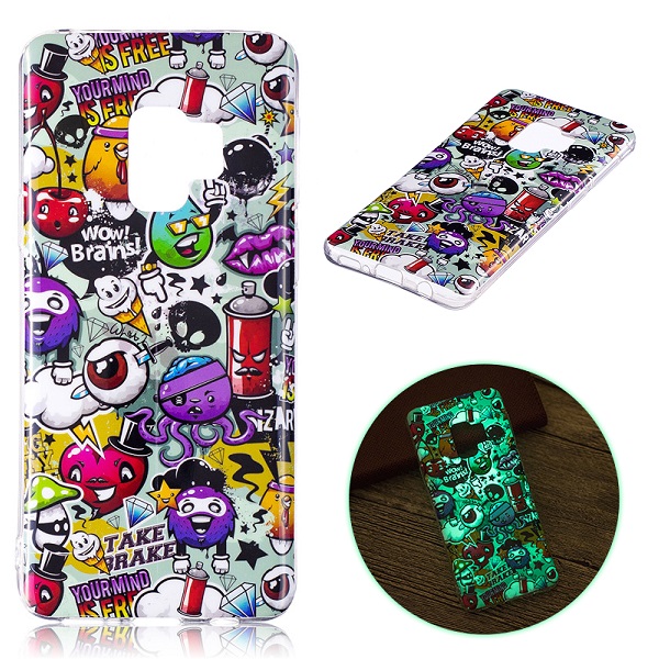 Kryt na Samsung Galaxy S9 Plus svietiaci Graffiti Urban