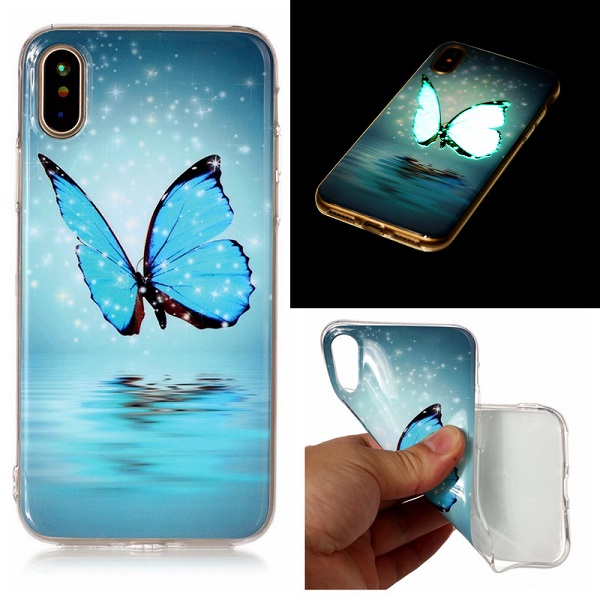 Kryt na iPhone Xr svietiaci Motýľ a hviezdy