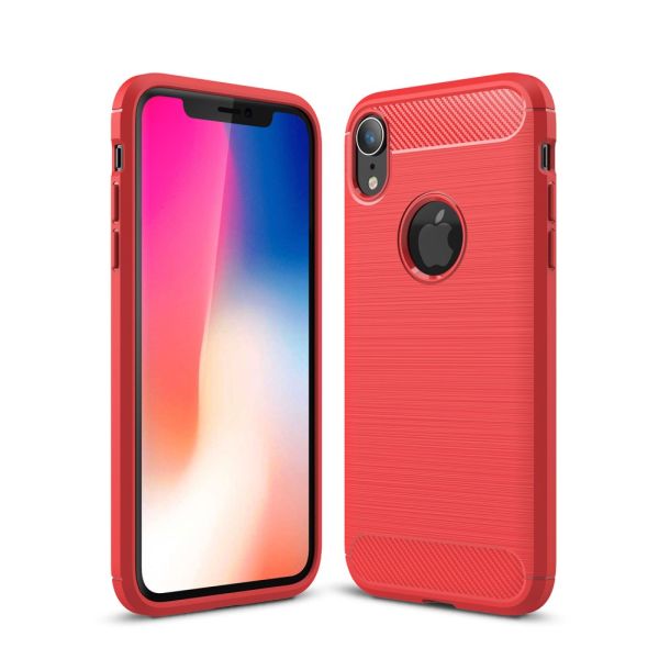 Kryt na iPhone Xr Carbon červený