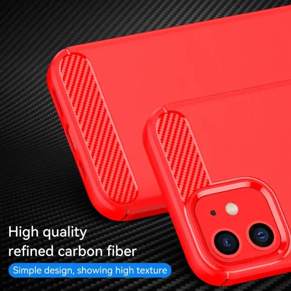 Kryt na iPhone 12 / 12 Pro Carbon červený