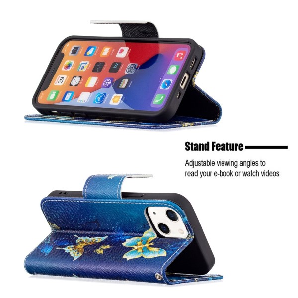 Puzdro pre iPhone 13 Motýľ modré