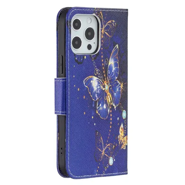 Puzdro pre iPhone 13 Pro Motýle fialové
