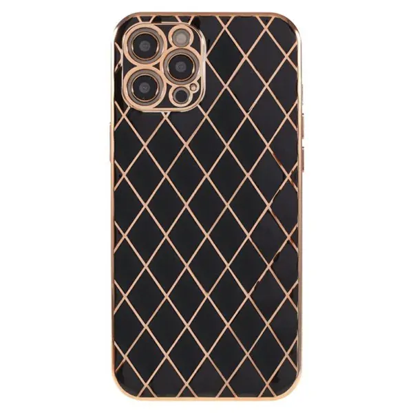 Kryt na iPhone 14 Pro Luxury rhombus čierny