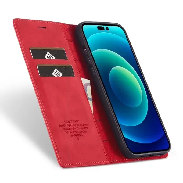 Puzdro LC.IMEEKE pre iPhone 14 Pro červené