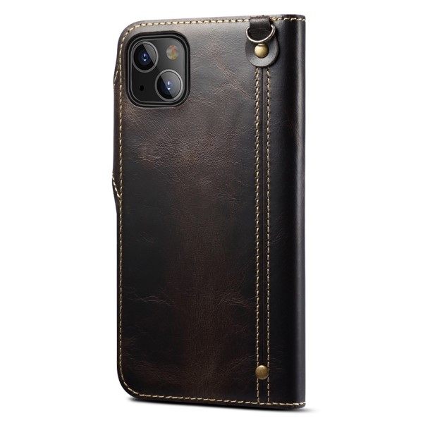 Puzdro na iPhone 13 Kožené čierne
