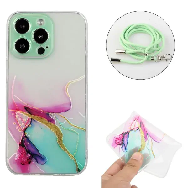 Kryt na iPhone 13 Pro Lanyard zelený