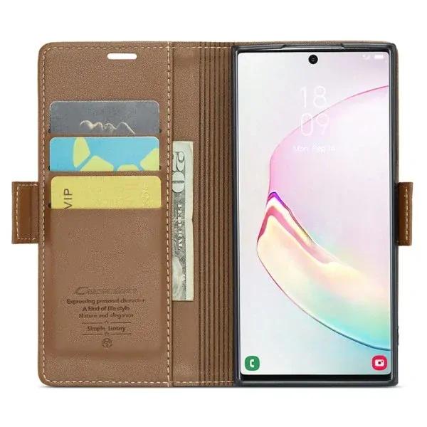 Puzdro na Samsung Galaxy Note 10 Plus CASEME smooth hnedé