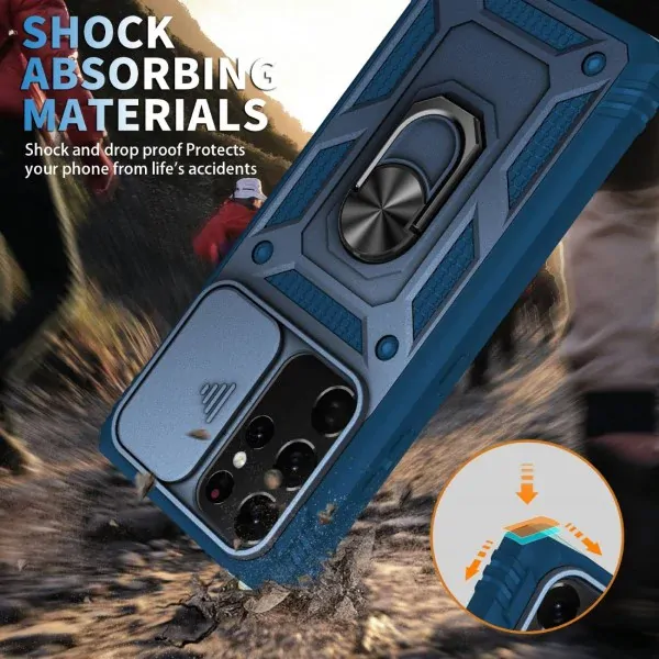 Kryt na Samsung Galaxy Note 20 Ultra odolný s krytom na fotoaparát tmavomodrý