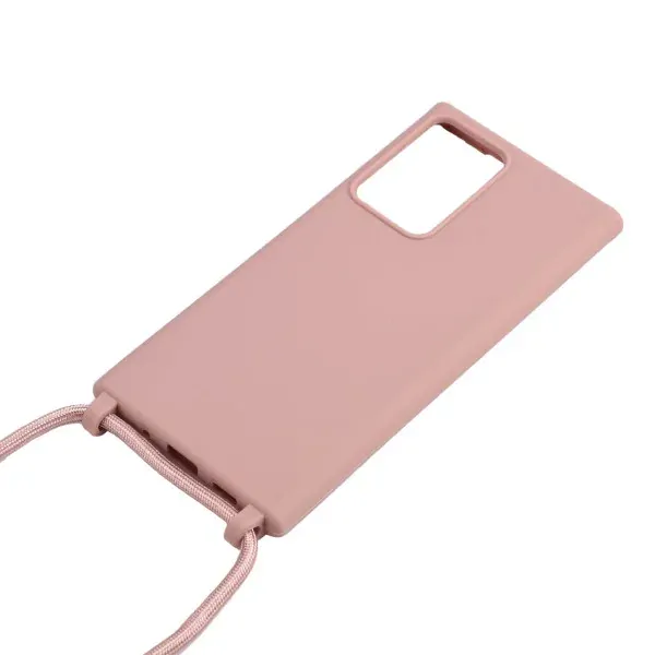 Kryt na Samsung Galaxy Note 20 Ultra gumový so šnúrkou na krk ružový