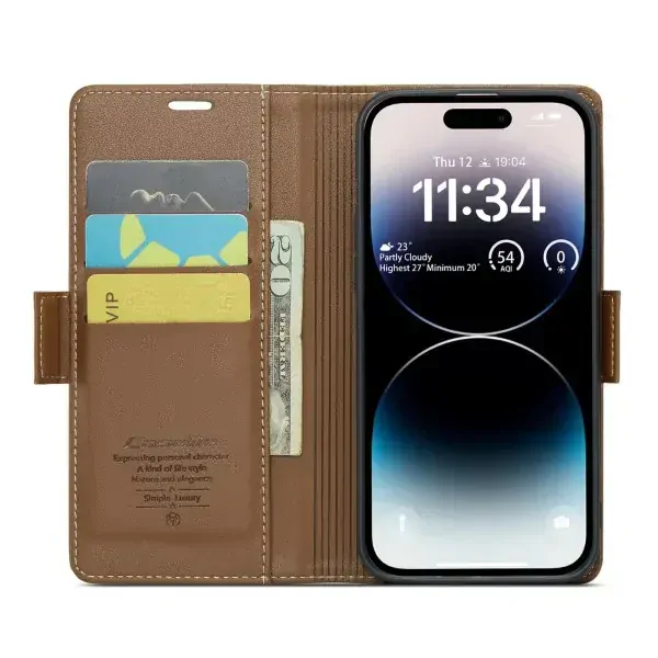 Púzdro na iPhone 14 Pro Max CASEME Smooth hnedé
