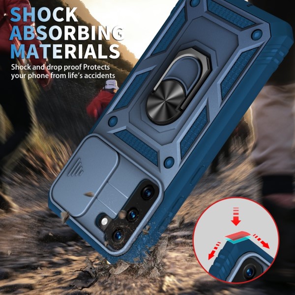 Kryt na Samsung Galaxy S21 odolný s krytom na fotoaparát modrý