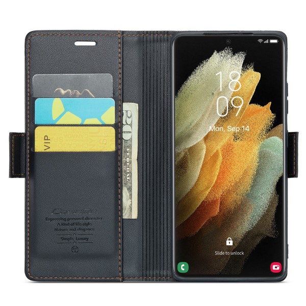 Puzdro na Samsung Galaxy S21 Ultra CASEME smooth čierne