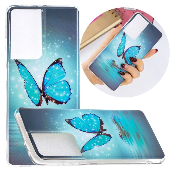 Kryt na Samsung Galaxy S21 Ultra svietiaci Motýľ