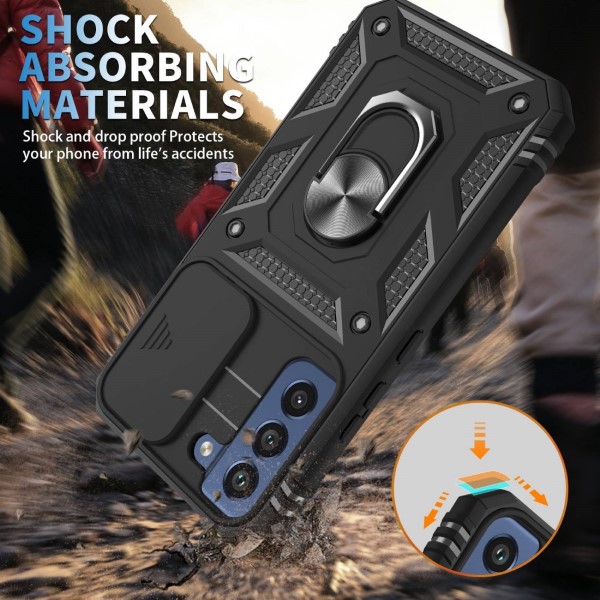 Kryt na Samsung Galaxy S21 FE odolný s krytom na fotoaparát čierny